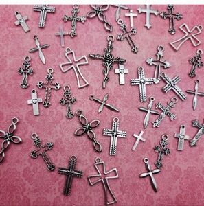 Silver Cross Charm Set
